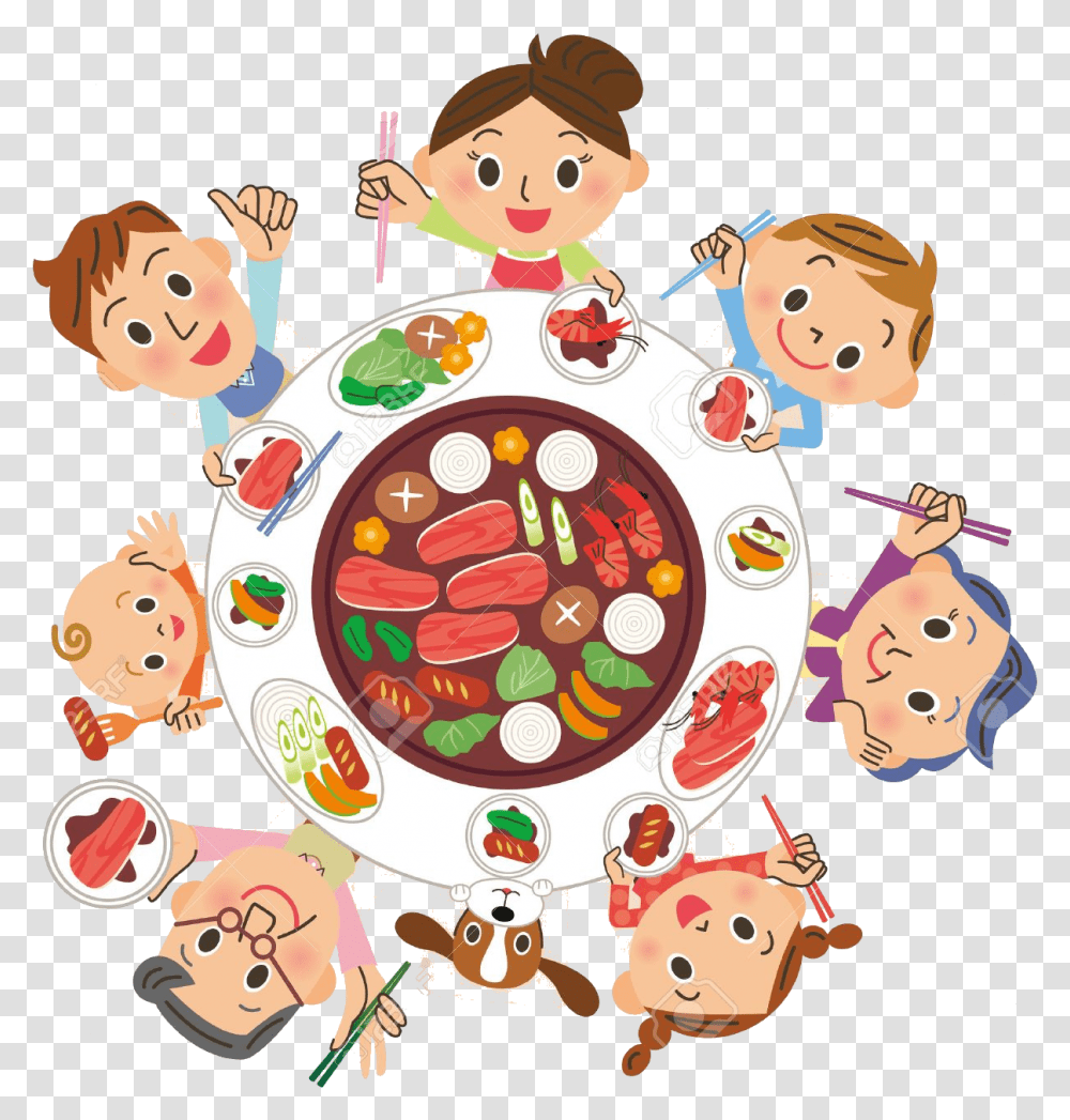 Eating Family Clipart Free Clip Art Family Clipart Sticker, Birthday Cake, Food, Floral Design Transparent Png