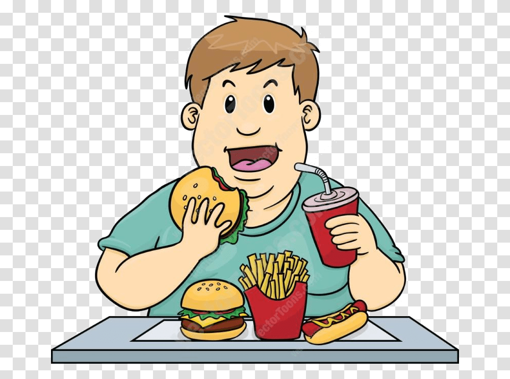 Eating Food Clipart Preview Of Eating Junk Food Clipart Black And White, Beverage, Drink, Drinking, Burger Transparent Png