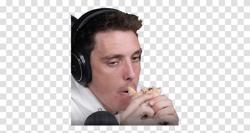 Eating, Person, Human, Food, Headphones Transparent Png