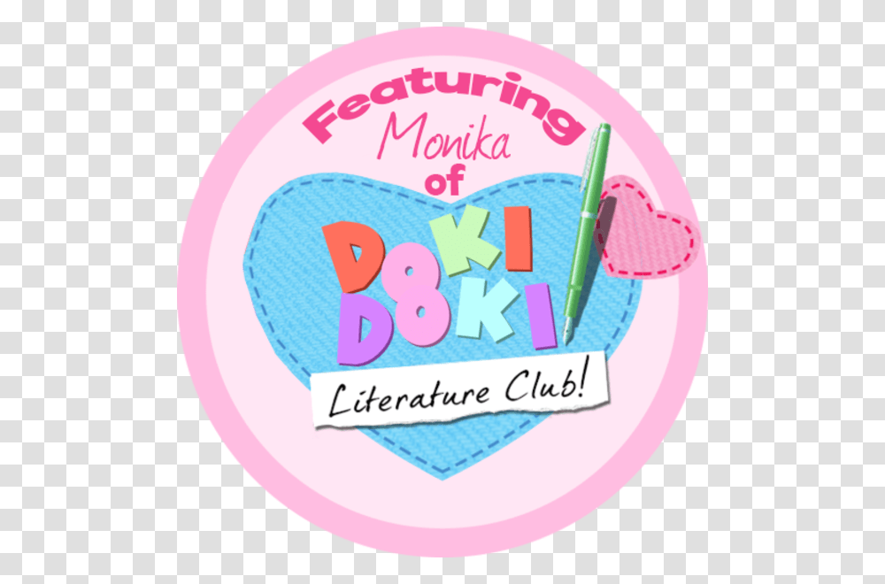 Eatu Monika Of Literature Club Doki Doki Literature Dokidoki Literature Club Logo, Cream, Dessert, Food, Creme Transparent Png