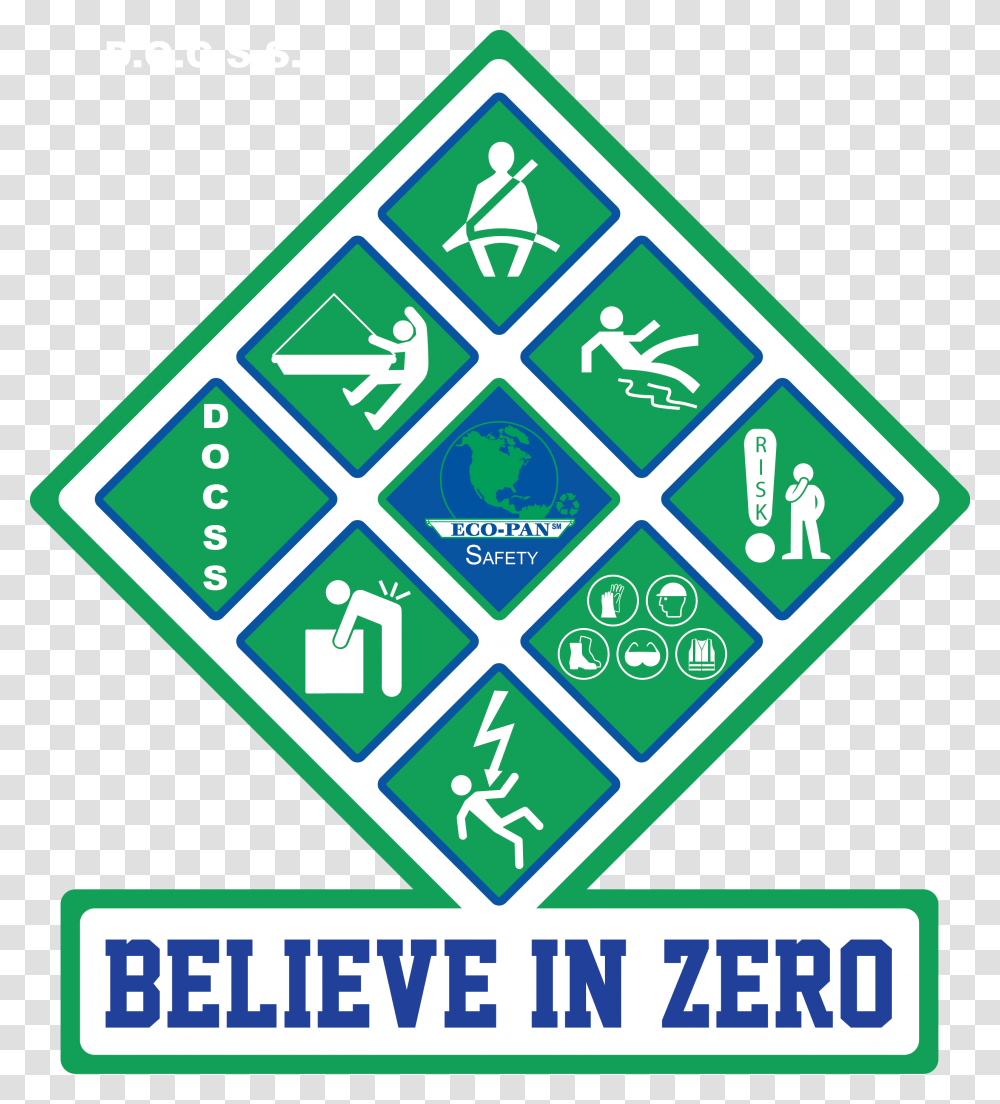 Eco Pan Believe In Zero Safety Diamond Believe In Zero Accidents, Logo, Trademark, Recycling Symbol Transparent Png