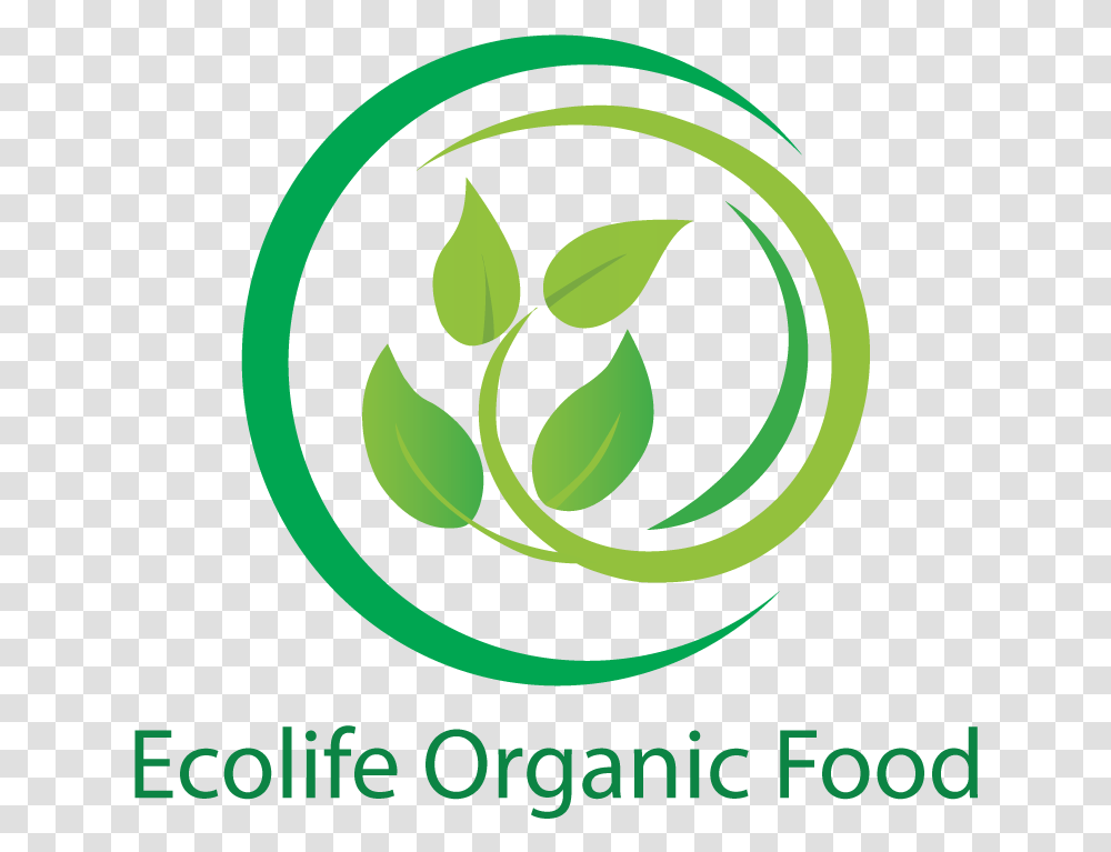 Ecolife Organic Food Logo Food Logo For Organic, Green, Symbol, Trademark, Recycling Symbol Transparent Png