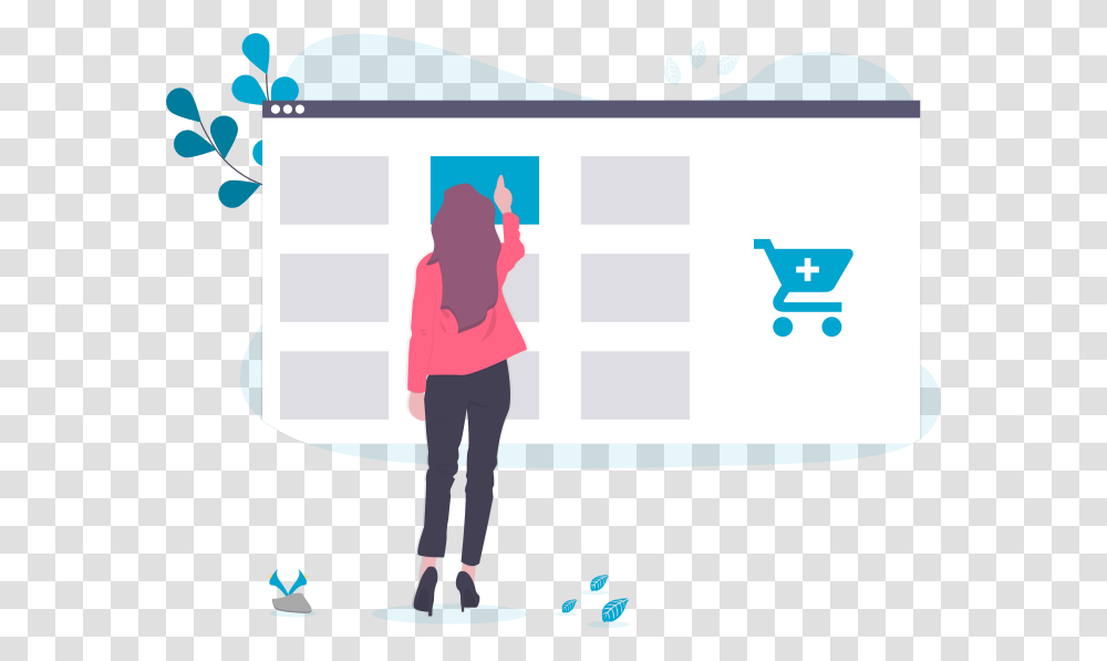 Ecommerce Development Abandoned Cart Illustration, Person, Outdoors, Standing Transparent Png