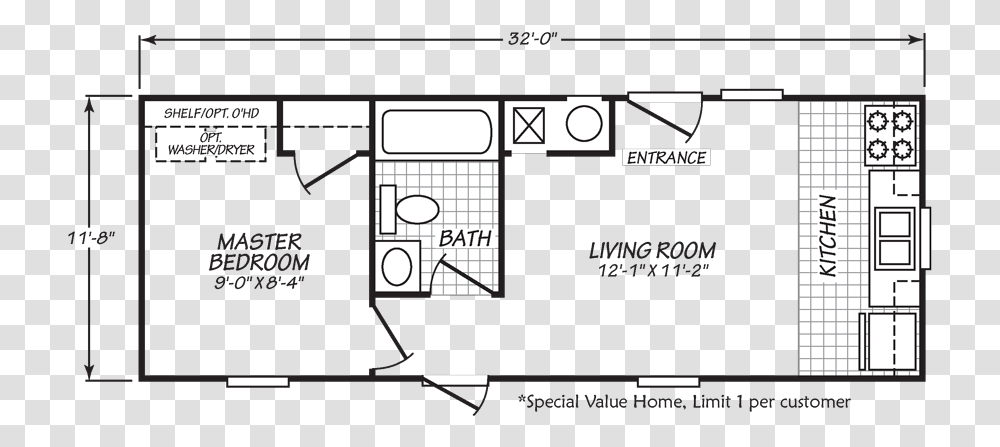 Econo 14 X 32 Single Wide Manufactured Home, Diagram, Scoreboard, Floor Plan, Plot Transparent Png