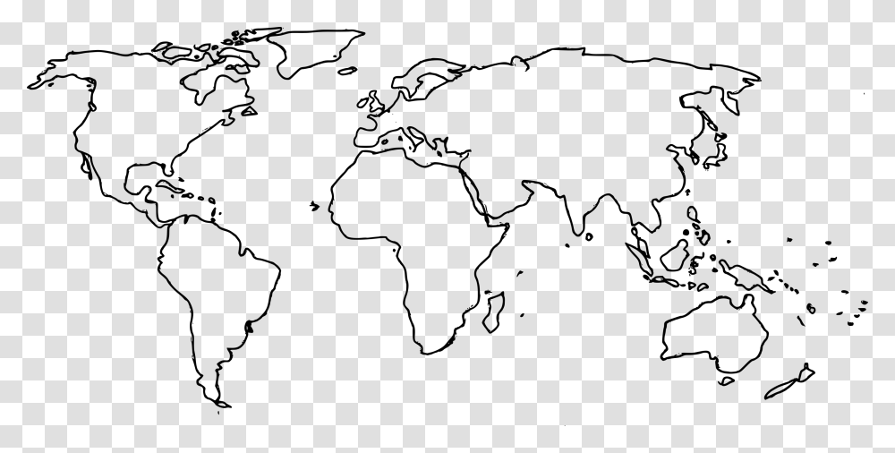 Ecoregion World Map Outline, Gray, World Of Warcraft Transparent Png