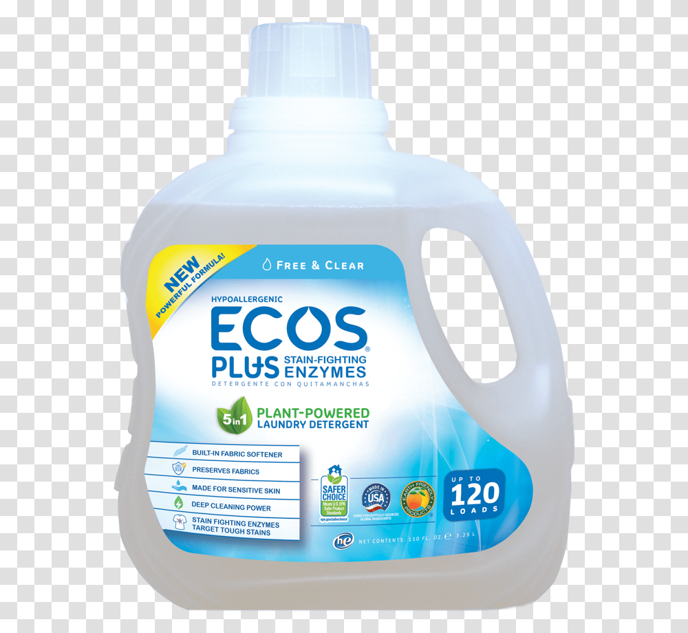 Ecos Laundry Detergent, Label, Bottle, Cosmetics Transparent Png