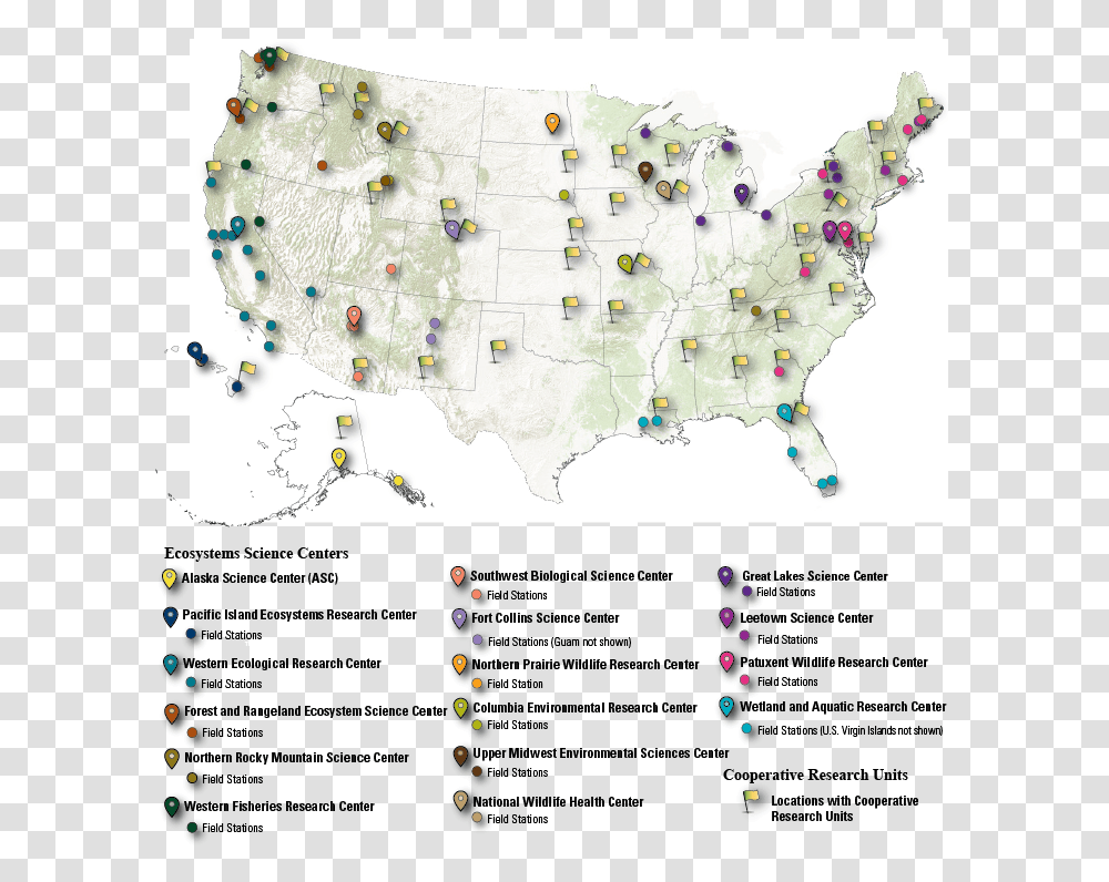 Ecosystems Science Centers And Cru Map, Plot, Diagram, Atlas Transparent Png