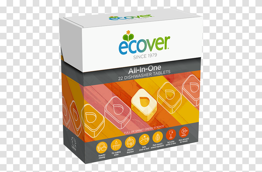 Ecover All In One Dishwasher Tablets, Box, Paper, Advertisement Transparent Png