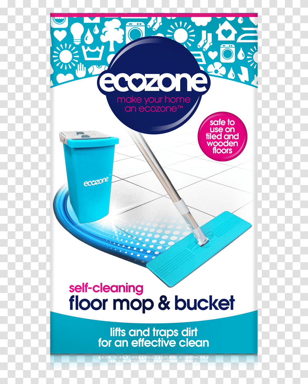 Ecozone Floor Mop Amp Bucket Tablete Za Ienje Pralnega Stroja, Flyer, Poster, Paper, Advertisement Transparent Png