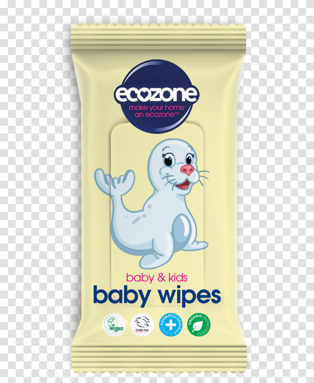 Ecozone Organic Baby Wipes Wet Wipe, Label, Bottle, Cosmetics Transparent Png
