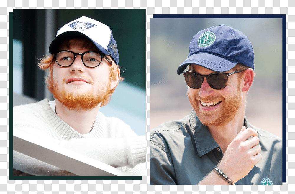 Ed Sheeran And Prince Harry Leisure, Person, Face, Sunglasses Transparent Png