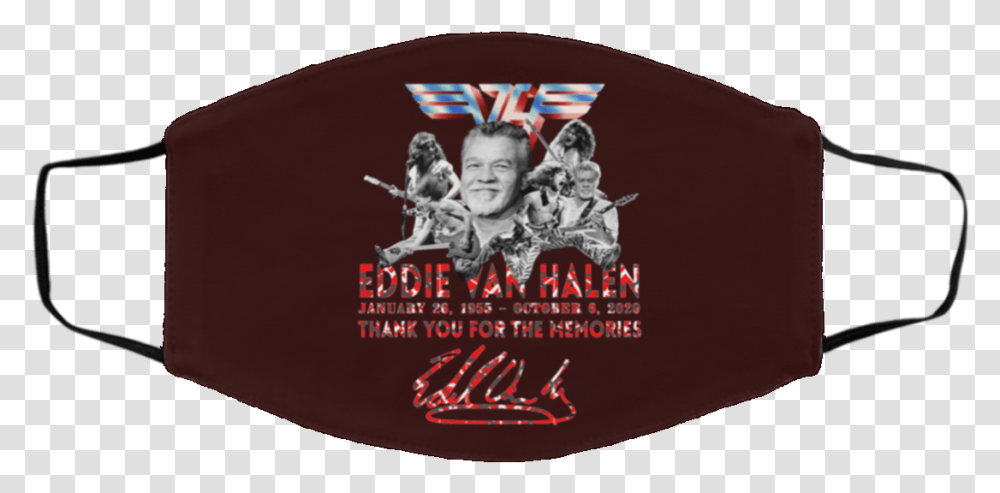 Eddie Van Halen Thank You For The Mundschutz Mit Porsche Logo, Person, Text, Label, Face Transparent Png