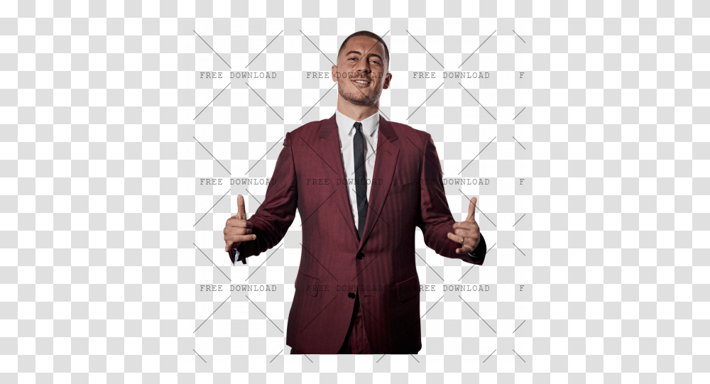 Eden Hazard Hl Image With Gentleman, Tie, Clothing, Suit, Overcoat Transparent Png
