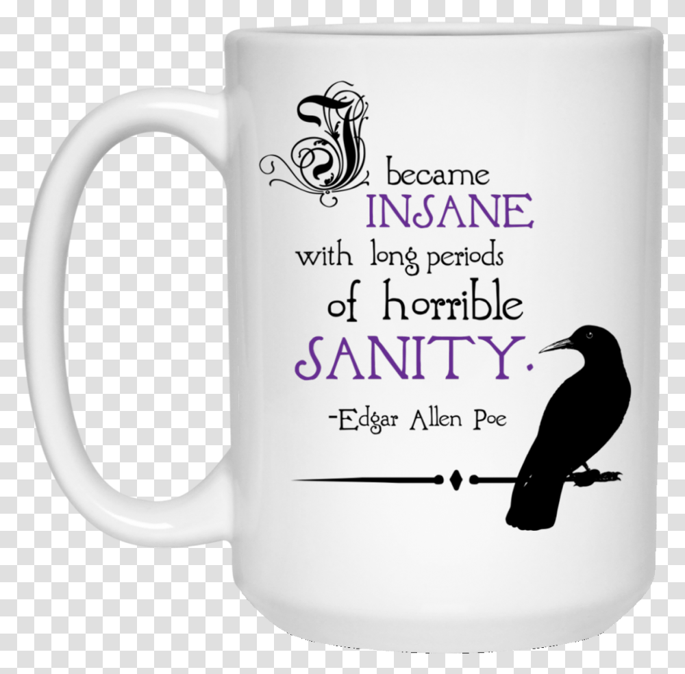 Edgar Allan Poe Edgar Allan Poe Insane Quote Svg, Coffee Cup, Bird, Animal Transparent Png