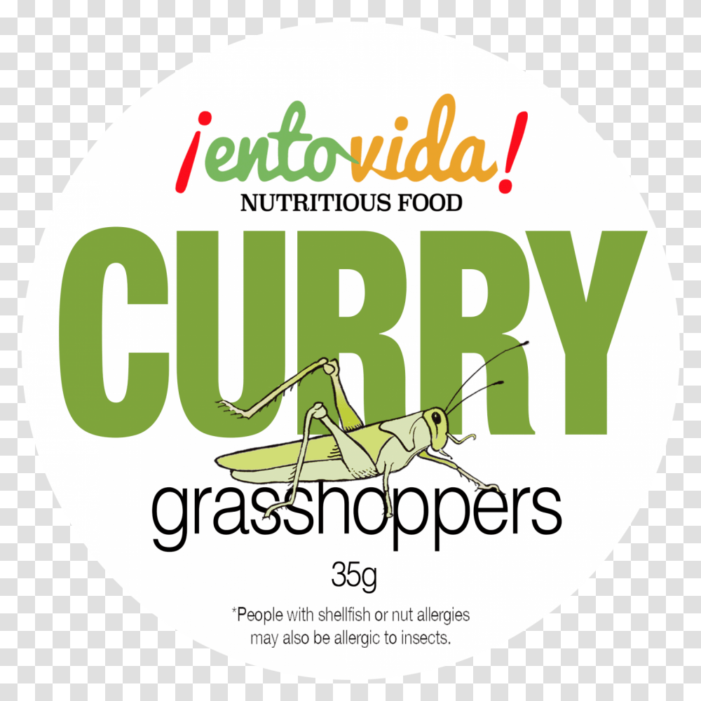 Edible Curry Grasshopper Label, Logo, Trademark Transparent Png