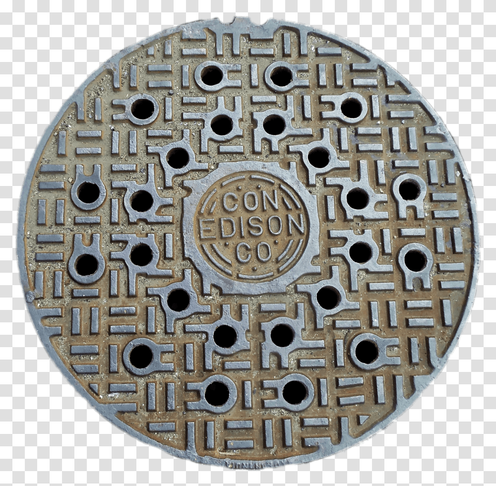 Edison Manhole Cover Circle, Drain, Sewer, Rug Transparent Png