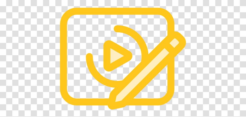 Edit Video Player Tools Video Yellow Icon, Label, Text, Symbol, Logo Transparent Png