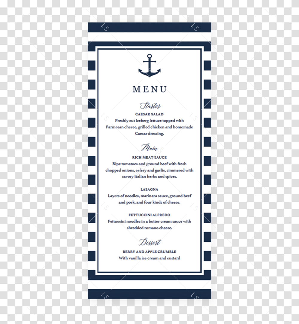 Editable Menu Cards Template Nautical Theme By Littlesizzle Baby Shower Menu Card Transparent Png