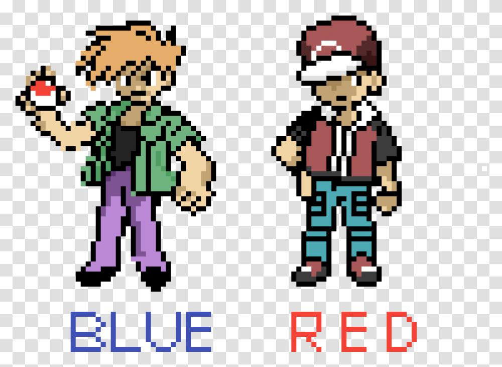 Editing Pokemon Origins Trainers Red And Blue Free Online Pokemon Trainer Blue Pixel Art, Super Mario, Text, Graphics Transparent Png