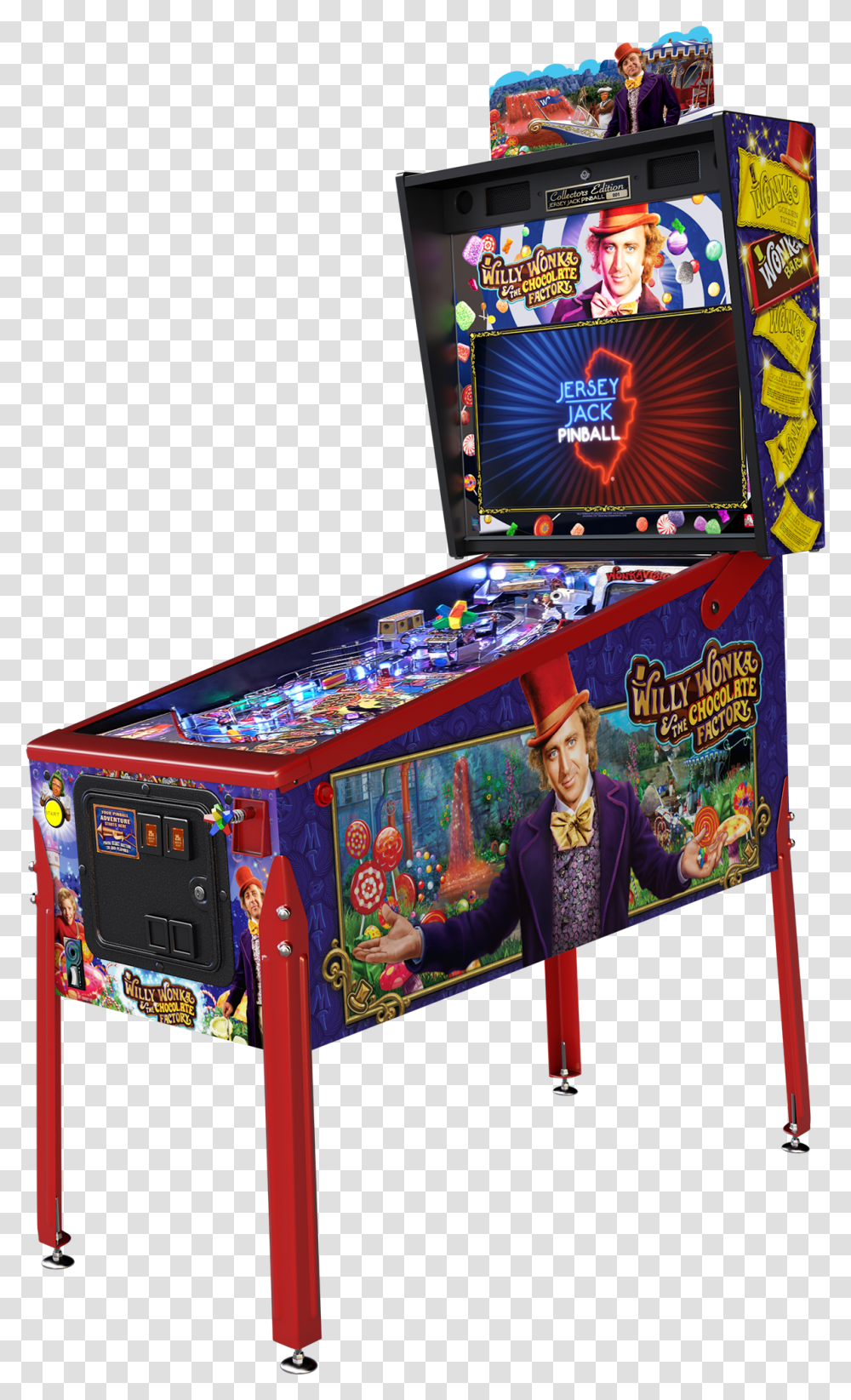 Edition Wonka Ce Pinball, Person, Human, Arcade Game Machine, Monitor Transparent Png