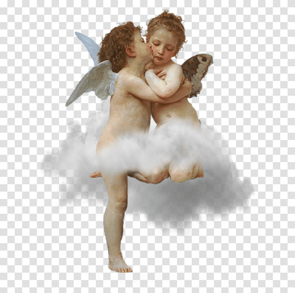 Edits Angels Boy Girl Cherubs Wings Cloud Sky Angels, Archangel, Person, Human Transparent Png