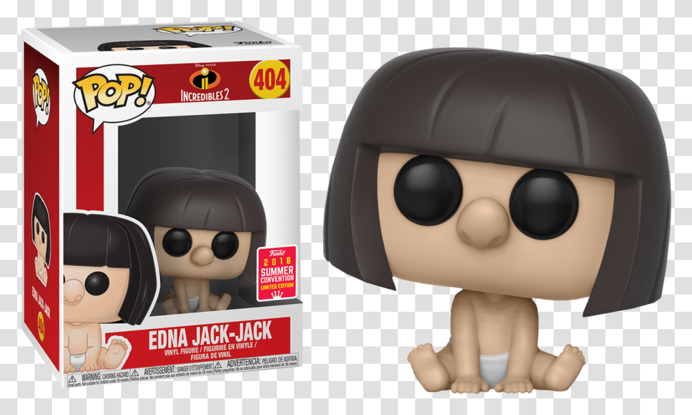 Edna Jack Jack Sdcc18 Pop Vinyl Figure Funko Pop Incredibles 2 Jack Jack, Cushion, Helmet, Apparel Transparent Png