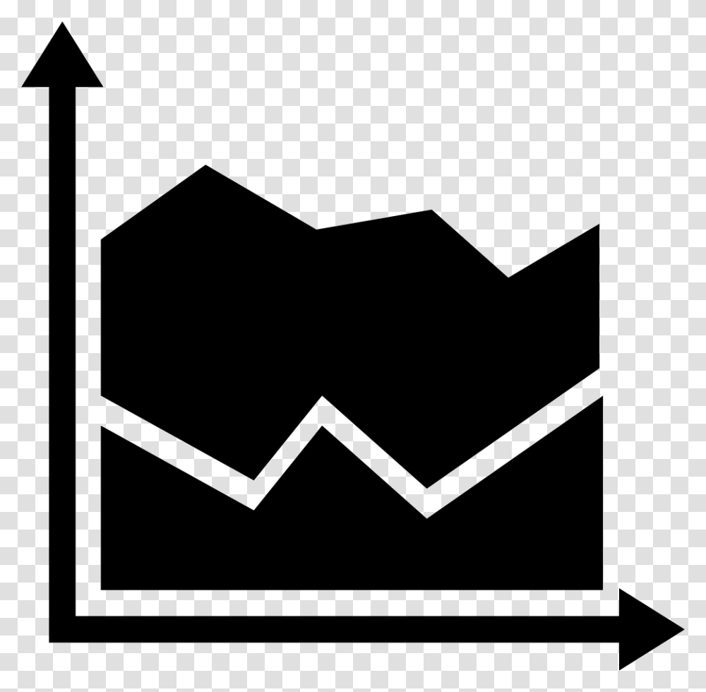 Education Chart With Horizontal And Vertical Axes Comments Stacked Area Chart Icon, Silhouette, Triangle, Arrow Transparent Png