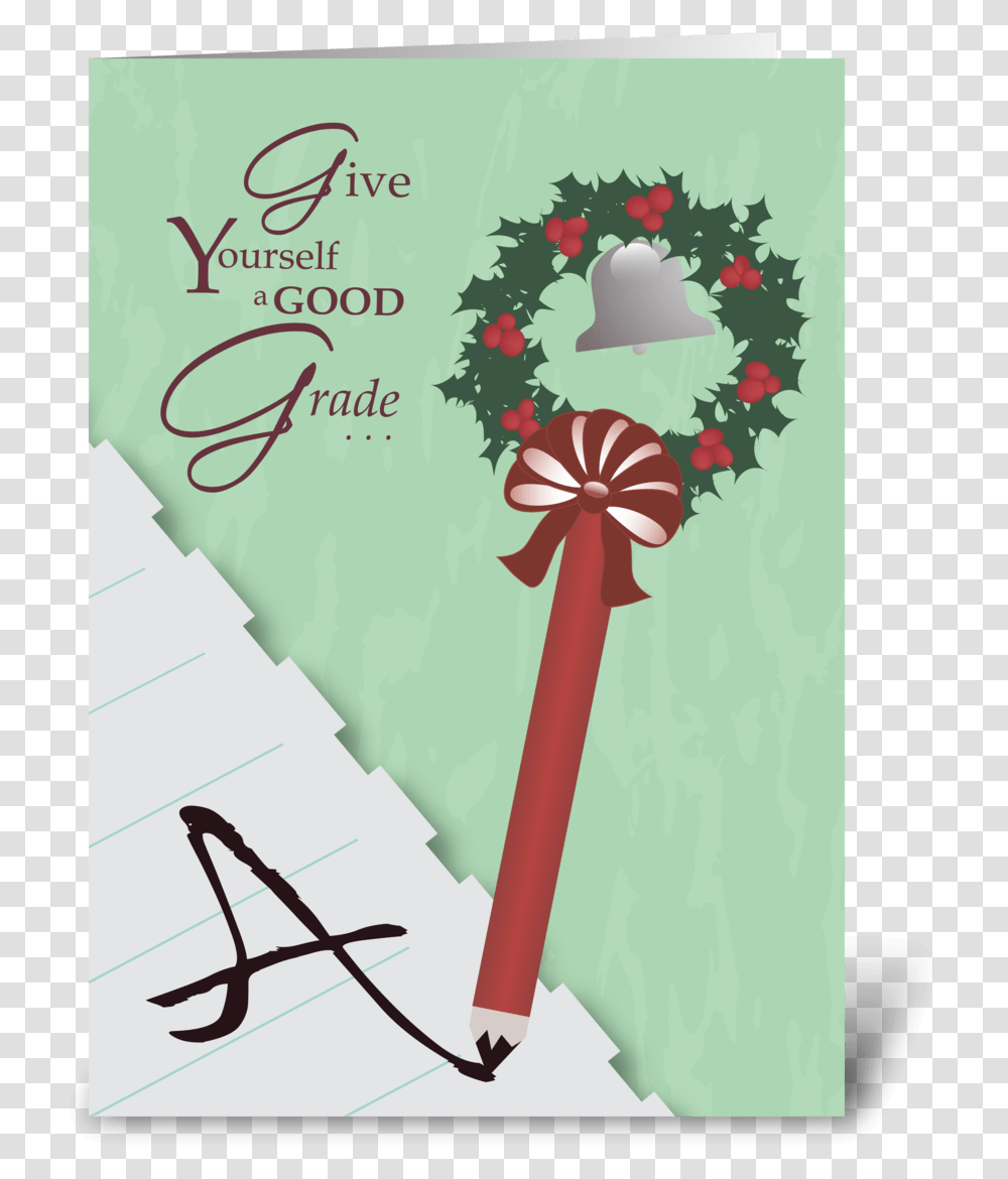 Education Christmas Greeting Card Greeting Card, Wreath Transparent Png