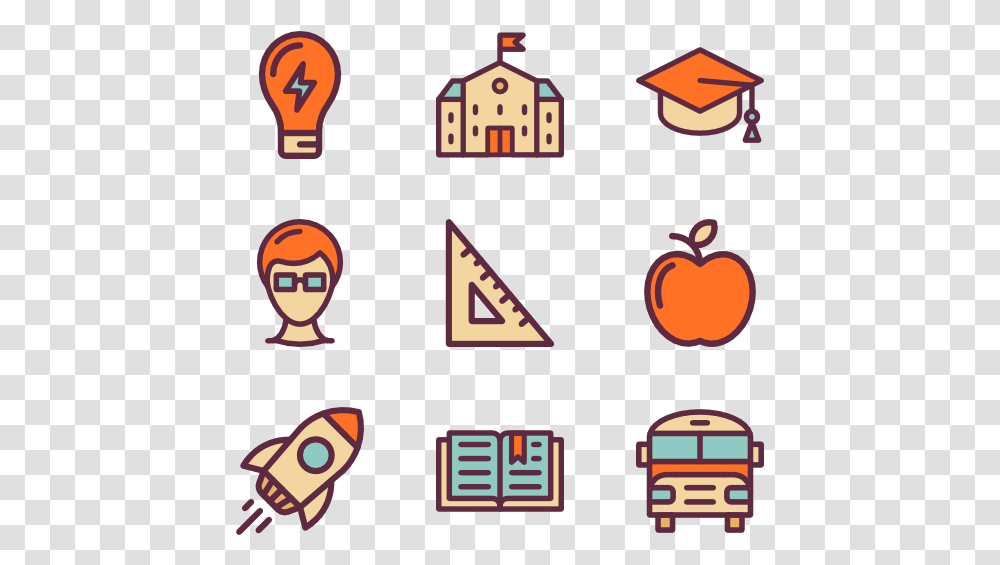 Education Pack, Bus, Vehicle, Transportation, Triangle Transparent Png