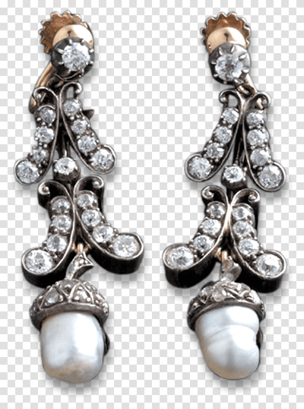 Edwardian Baroque Pearl Amp Diamond Earrings Earrings, Accessories, Accessory, Jewelry, Gemstone Transparent Png