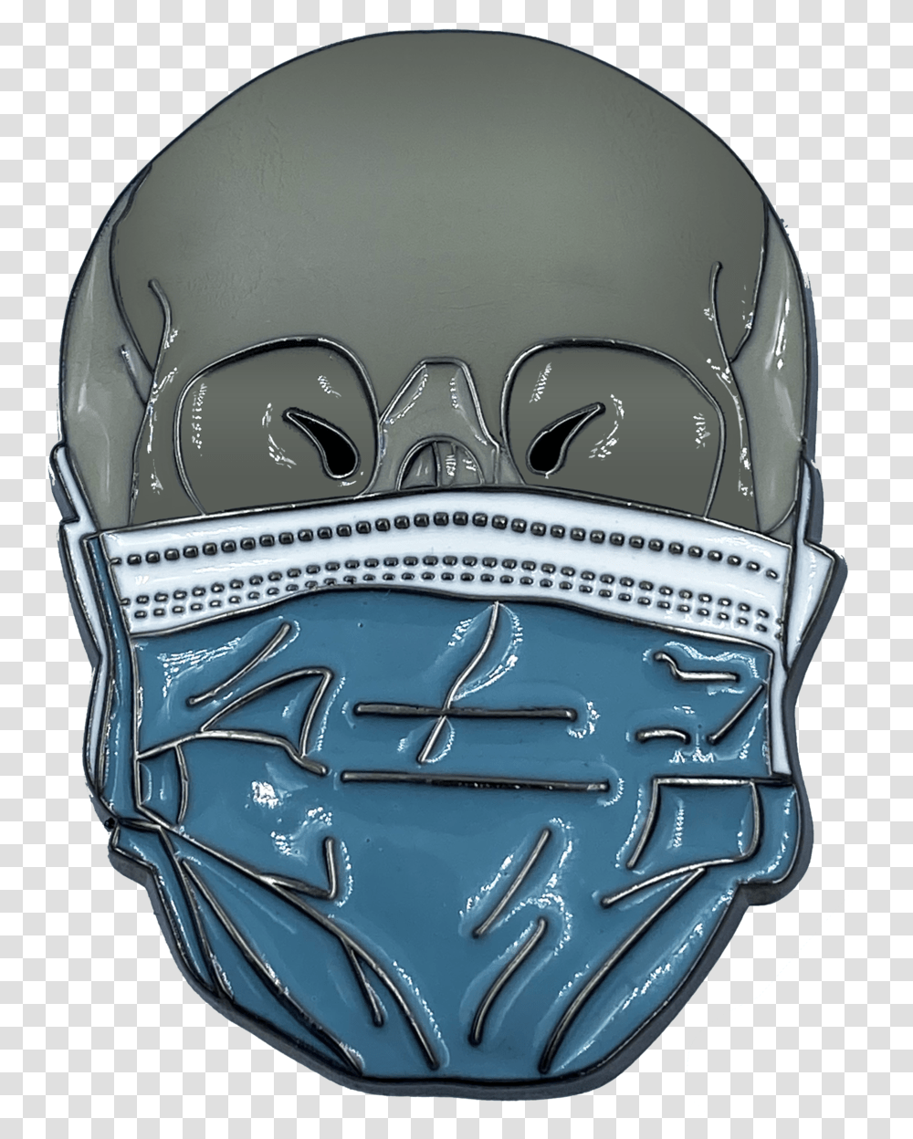 Ee 010 Skull Mask Pin Essential Worker Police Nurse Truck Driver Fire Fictional Character, Helmet, Clothing, Apparel, Logo Transparent Png
