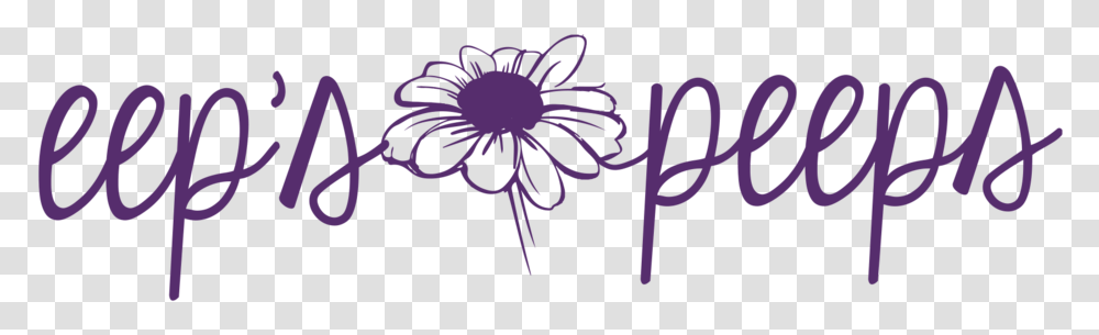 Eepspeepslogo African Daisy, Purple, Handwriting, Plant Transparent Png