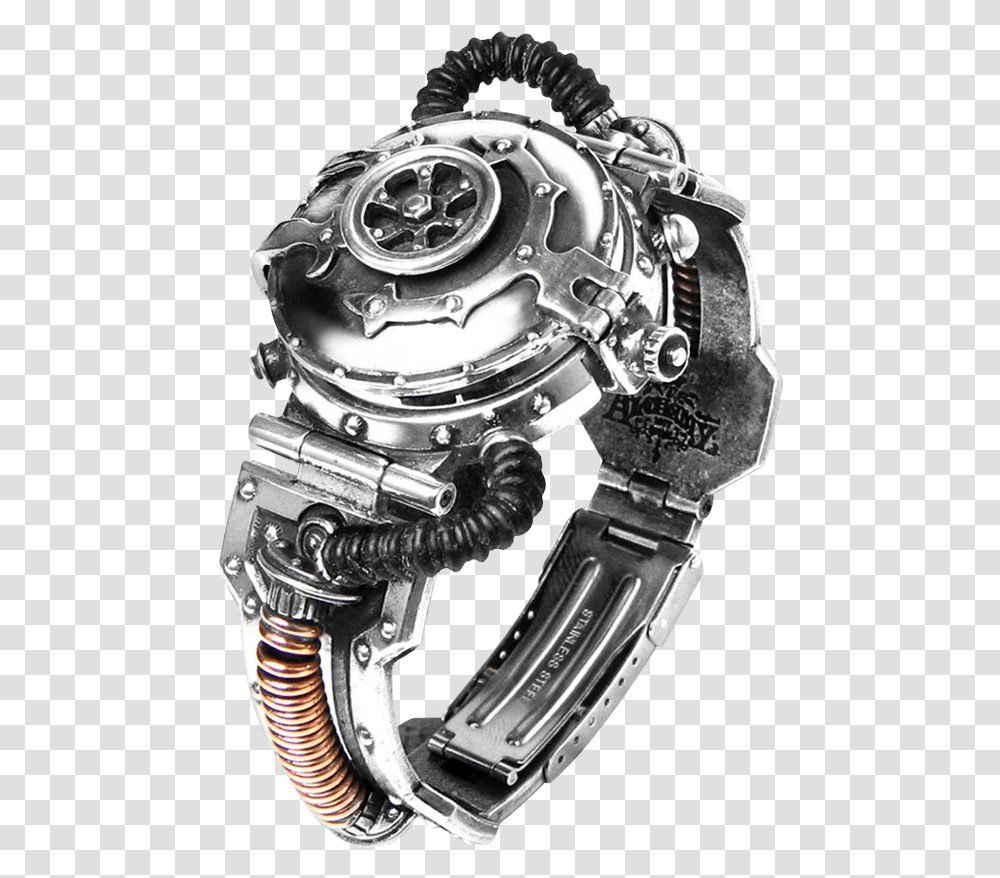 Eer Steam Powered Entropy Calibrator Wristwatch Gothic Watch, Spoke, Machine, Wheel, Motor Transparent Png