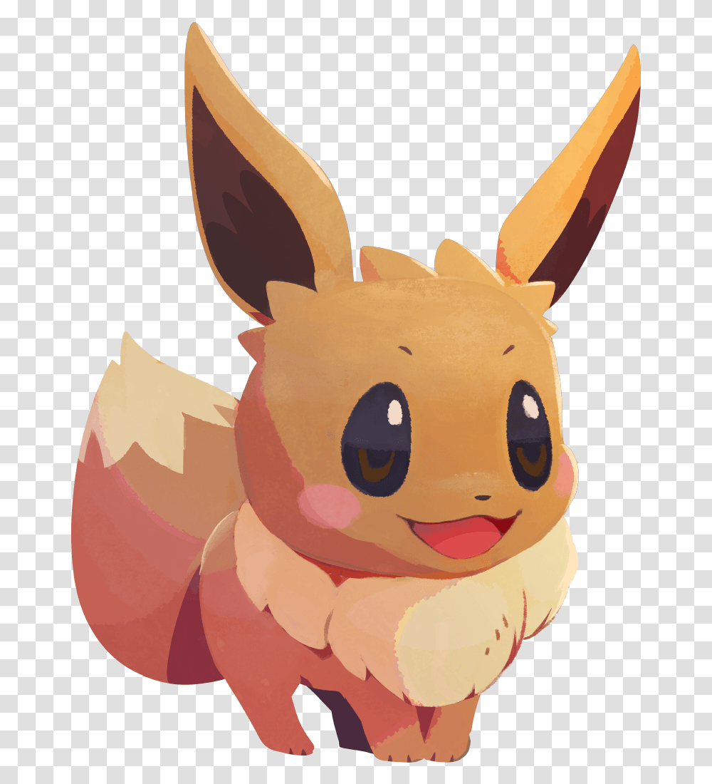 Eevee Pokemon Cafe Mix Art, Plush, Toy, Sweets, Food Transparent Png