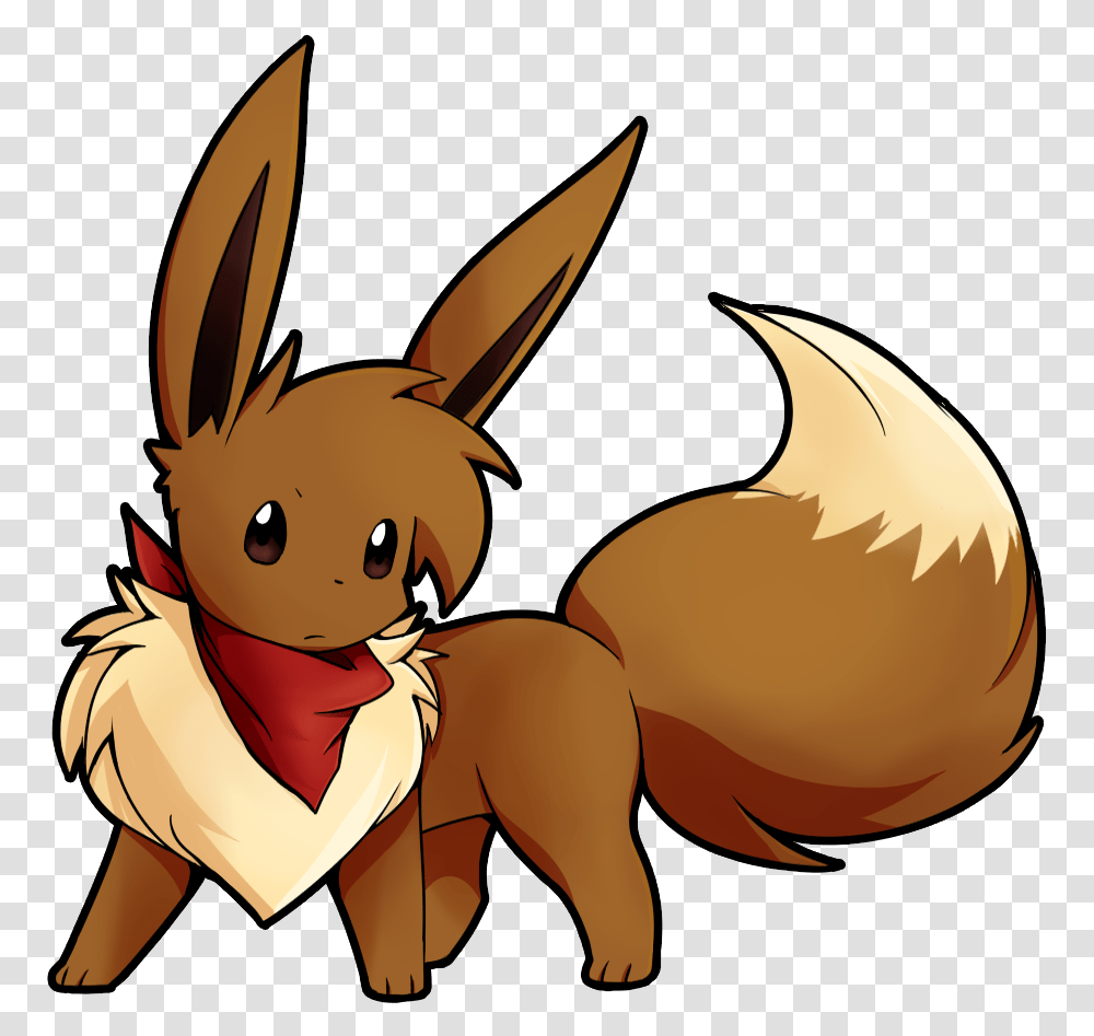 Eevee With A Red Scarf, Animal, Mammal, Rodent, Wildlife Transparent Png