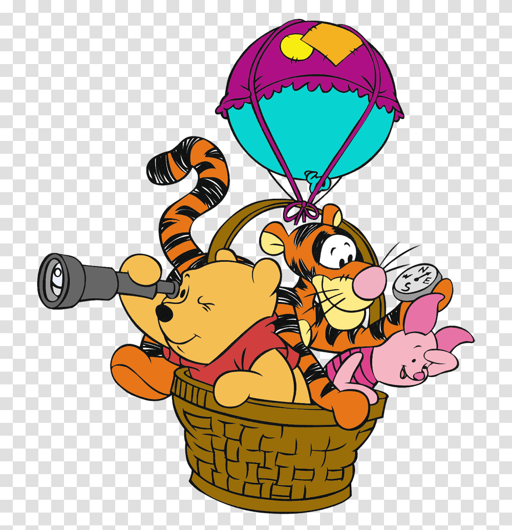 Eeyore Clipart Winnie The Pooh With Friends Balloon, Basket, Hot Air Balloon, Aircraft, Vehicle Transparent Png