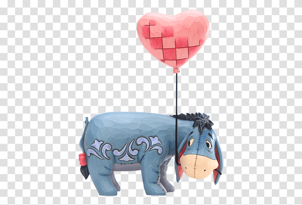 Eeyore With A Heart Balloon Figurine Figurine By Jim Shore Eeyore, Inflatable, Elephant, Wildlife, Mammal Transparent Png