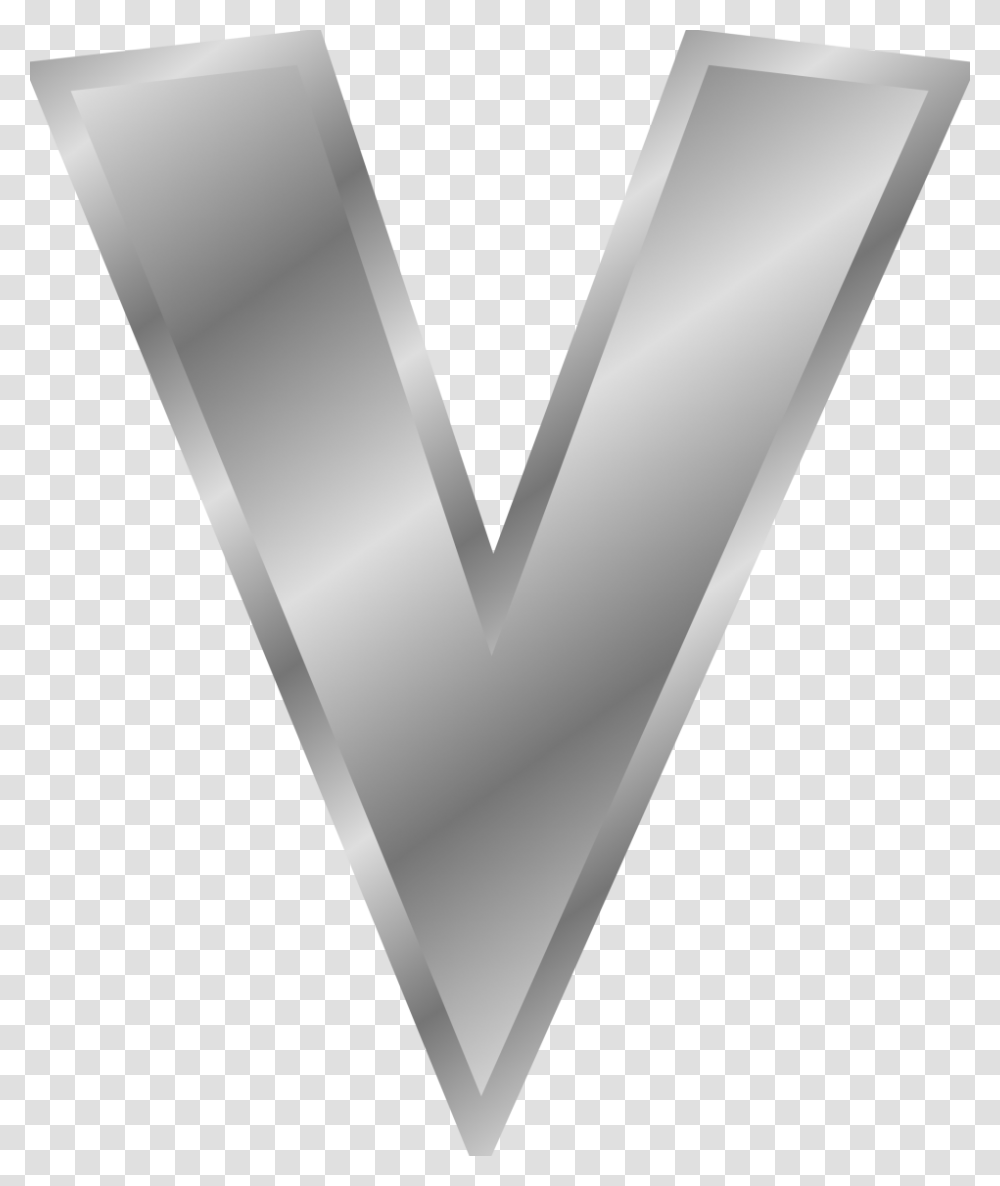 Effect Letter Alphabet Image Letter V Silver, Triangle, Rug, Heart, Plectrum Transparent Png
