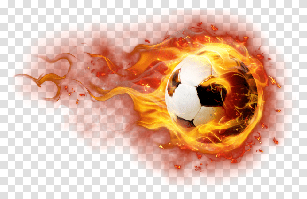 Effects Fire Football Ball, Team Sport, Sports, Soccer Ball, Mountain Transparent Png