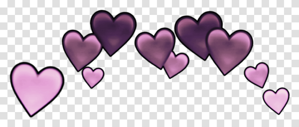 Effects Heartcrown Pink Dark Purple Remixed Hearts Pink Heart Crown, Cushion, Pillow Transparent Png