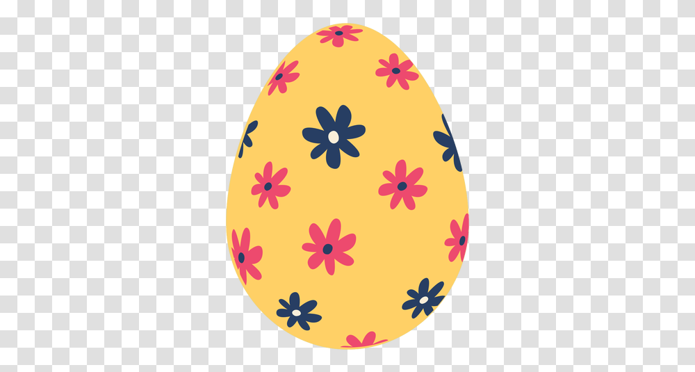 Egg Easter Painted Pattern Flower Flat Huevo De Pascua Pintados, Easter Egg, Food Transparent Png