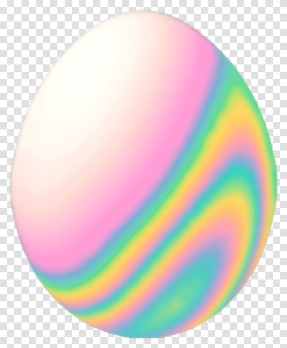 Egg Emoji Easter Holo Sticker By Dinaaaaaah Circle, Balloon, Food, Art Transparent Png