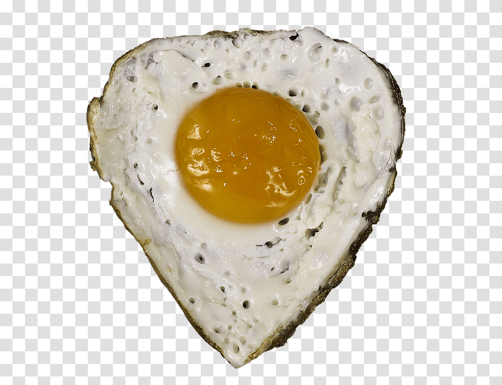 Egg Fried Yolk Heart Free Image On Pixabay Huevo Frito, Food, Fungus, Toast, Bread Transparent Png