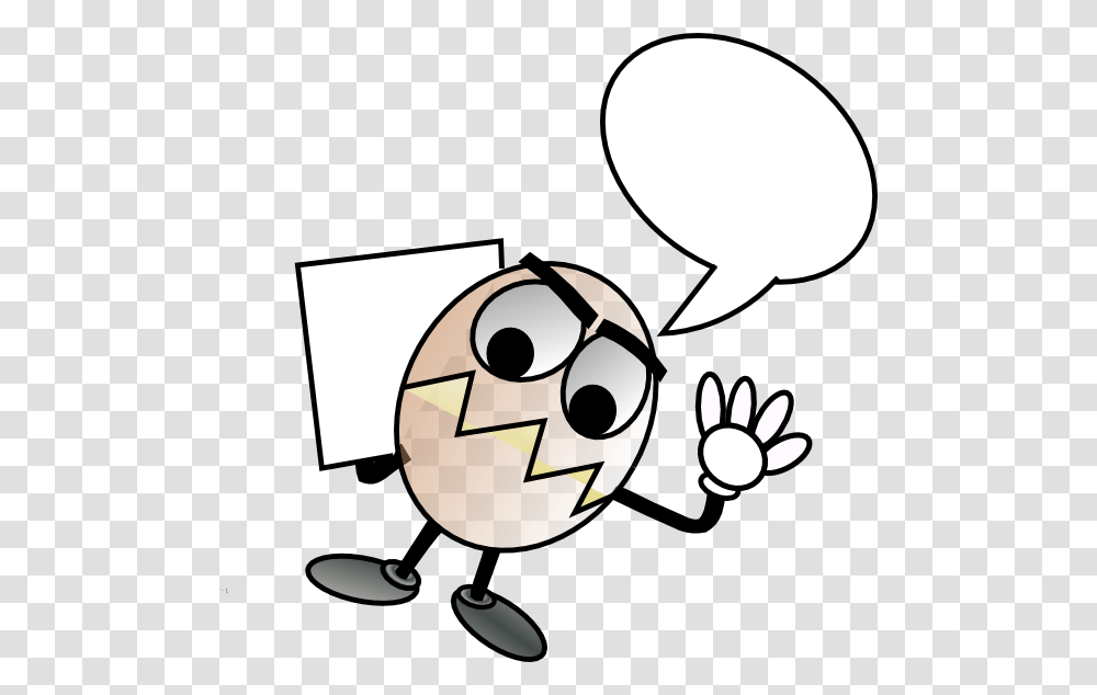 Egg Guy With Blank Speech Bubble Clip Art For Web, Doodle, Drawing, Stencil Transparent Png