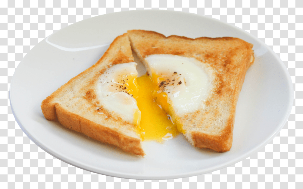 Egg On Toast, Bread, Food, French Toast, Custard Transparent Png