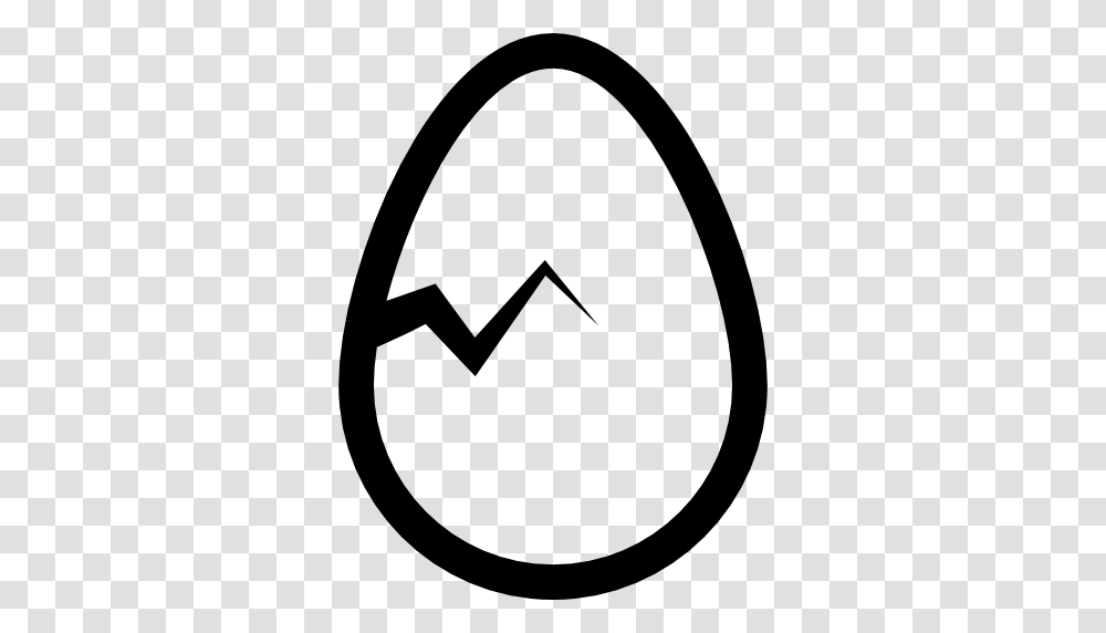 Egg With A Crack, Stencil, Recycling Symbol, Food Transparent Png