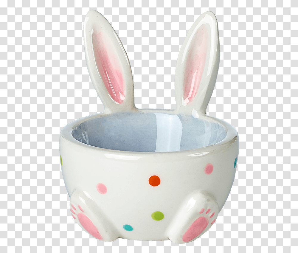 Eggcup With Rabbit Ears Blue Ceramic, Milk, Bowl, Porcelain Transparent Png