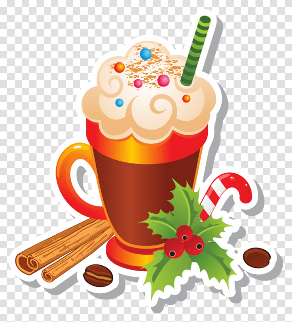 Eggnog Candy Cane Christmas Clip Art Cold Eggnog Art Christmas, Beverage, Drink, Birthday Cake, Dessert Transparent Png