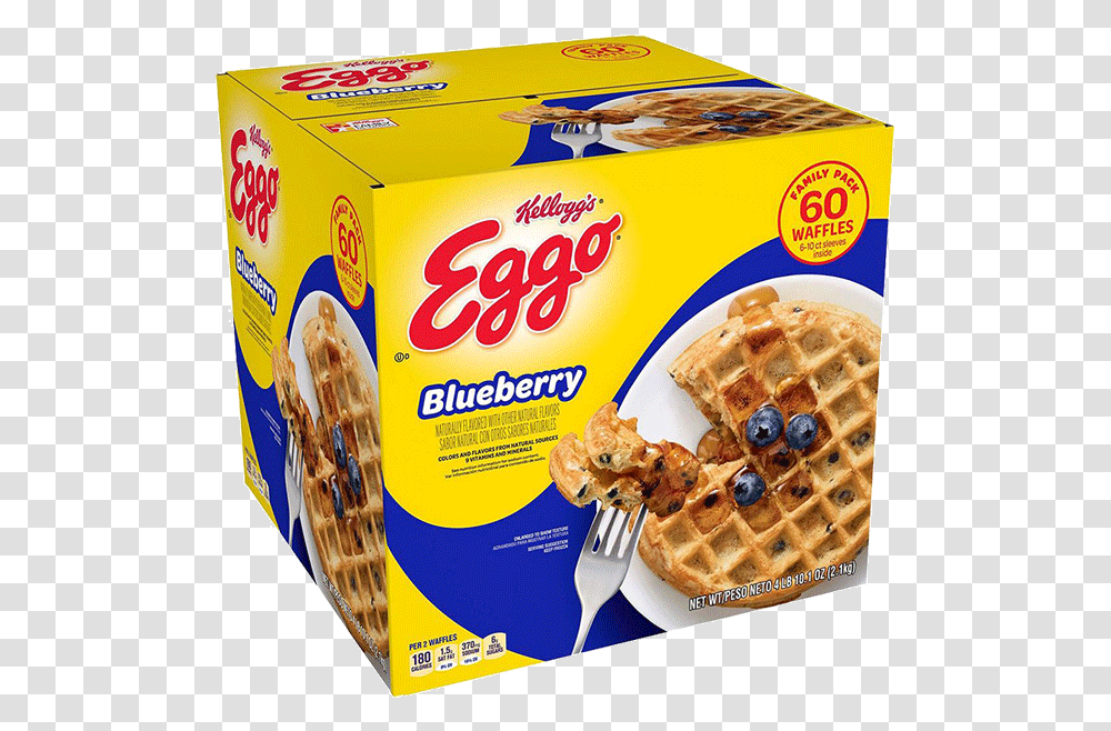 Eggo Blueberry Waffles 60 Ct • Thirstyrun Eggo Blueberry Waffles, Fork, Cutlery, Food Transparent Png