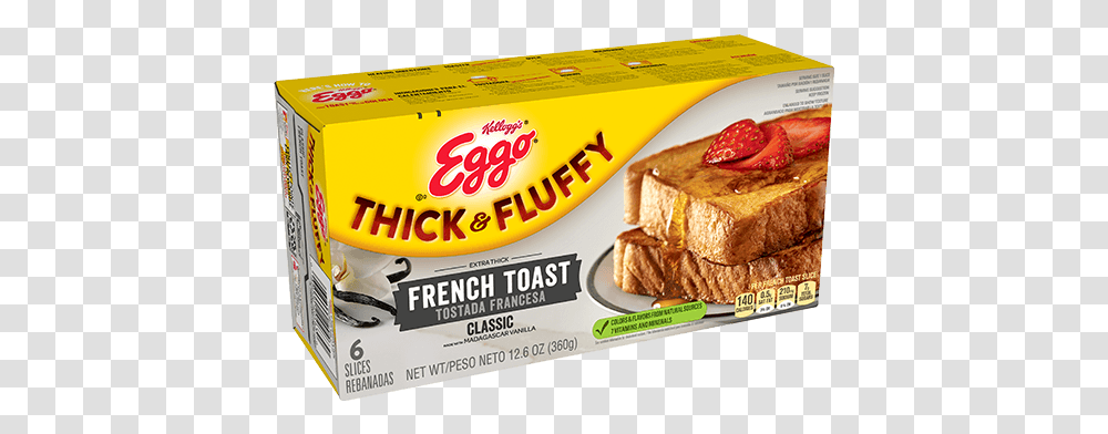 Eggo French Toast Thick & Fluffy Blueberry Thick And Fluffy Eggo Waffles, Bread, Food, Plant, Text Transparent Png